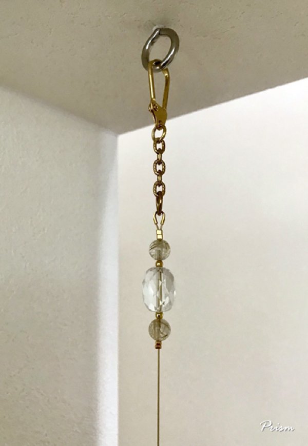 画像5: ボール40mmライトトパーズ「金運アップ☆ゴージャス」ロング丈サンキャッチャー (5)