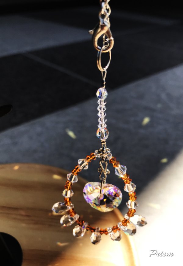 画像2: ハート(18mm）クリアーAB／愛車用「ドリームクリスタル」サンキャッチャー (2)