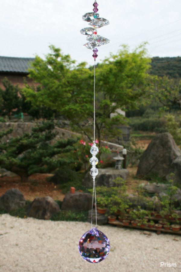 画像4: ボール30mmブルーバイオレット／スパイラル ロング丈サンキャッチャー (4)