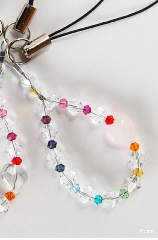 画像2: ローズクォーツハート/レインボー/ストラップ (2)