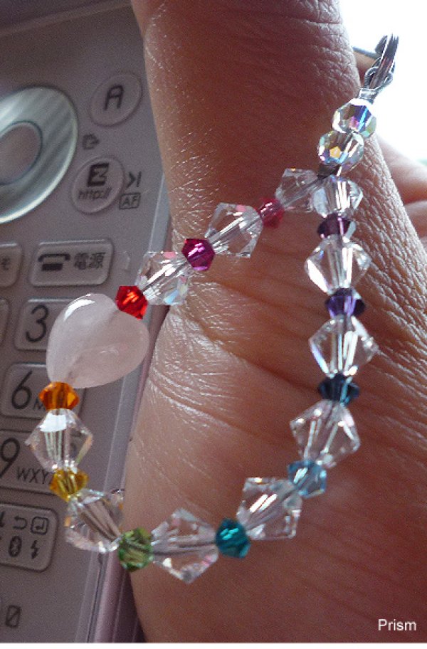 画像4: ローズクォーツハート/レインボー/ストラップ (4)