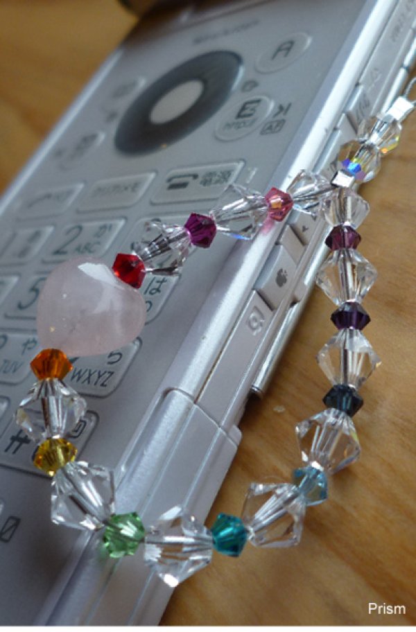 画像3: ローズクォーツハート/レインボー/ストラップ (3)