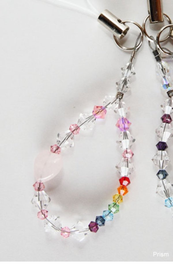 画像2: ローズクォーツハート/レインボー/ストラップ (2)