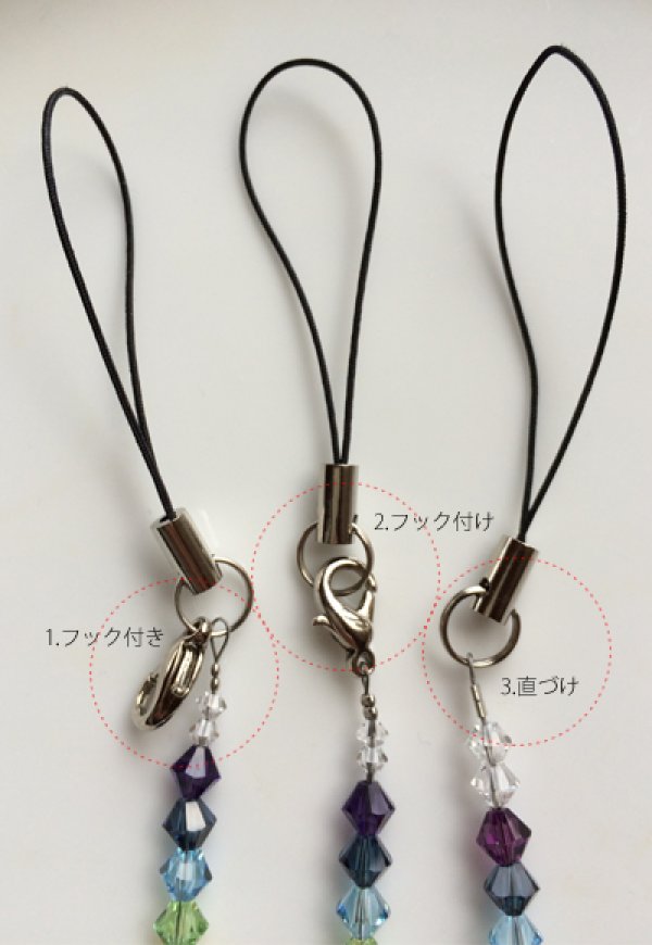 画像2: ツユ型（20mm）クリアー／レインボーライン/ストラップ (2)